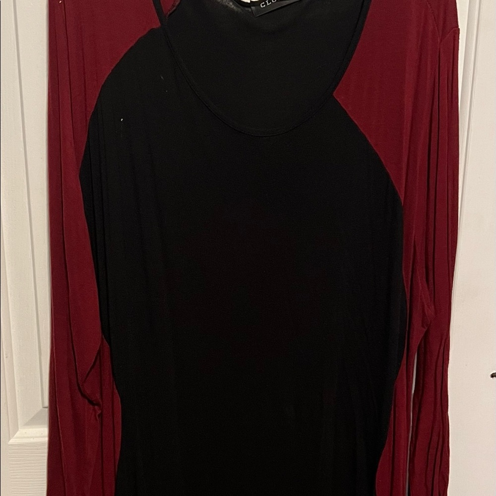 Club L Plus Size Optical Illusion Maxi Dress - Black/berry